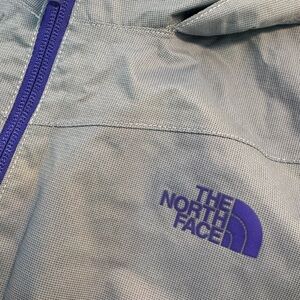 The North Face Light Gray Jacket with Purple Highlights